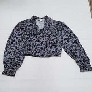 TOPSHOP Women Button Down Long Sleeve Blouse